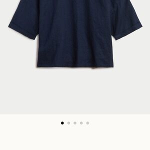 Suzie Kondi Navy Blue Linen Blouse